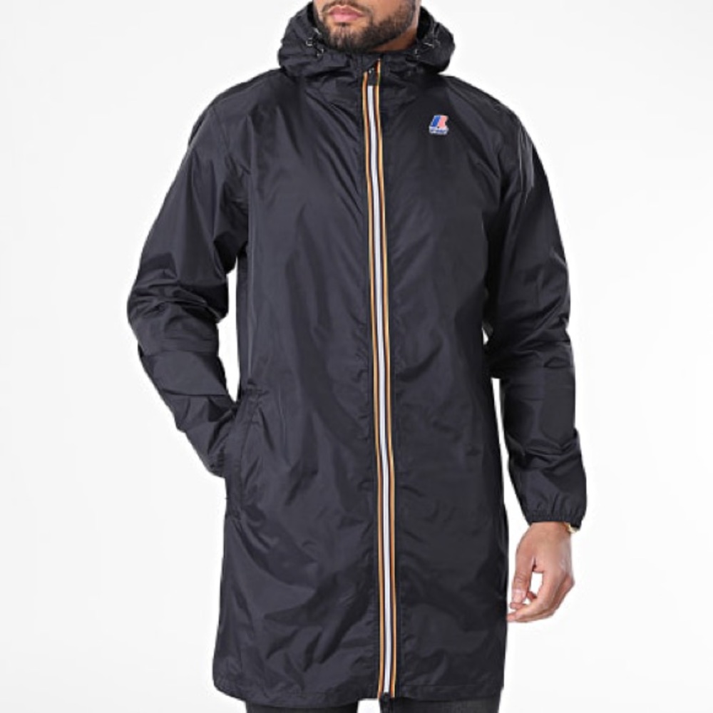 K-Way unisex le vrai Eiffel 3.0 Long Hooded packable Raincoat - Picture 2 of 9